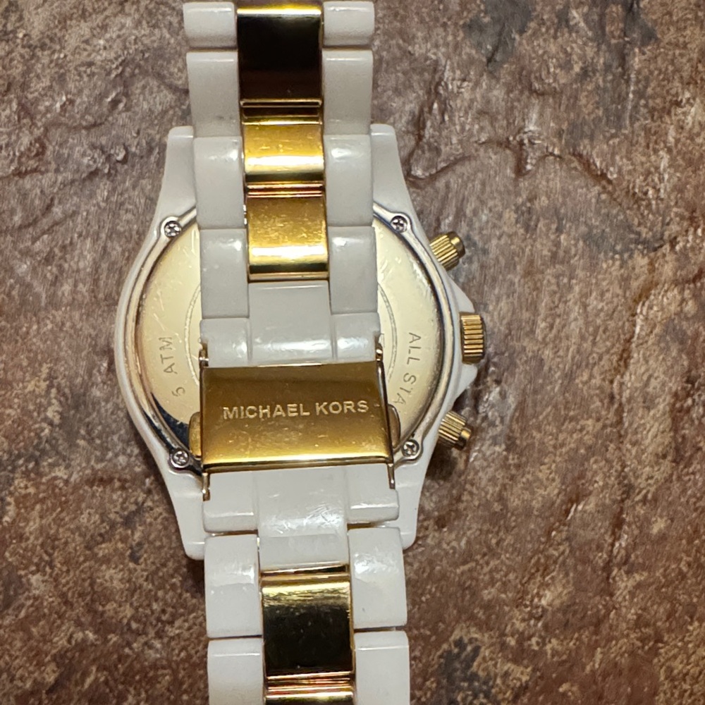 Used Michael Kors White and Gold Watch - Picture 7 of 8
